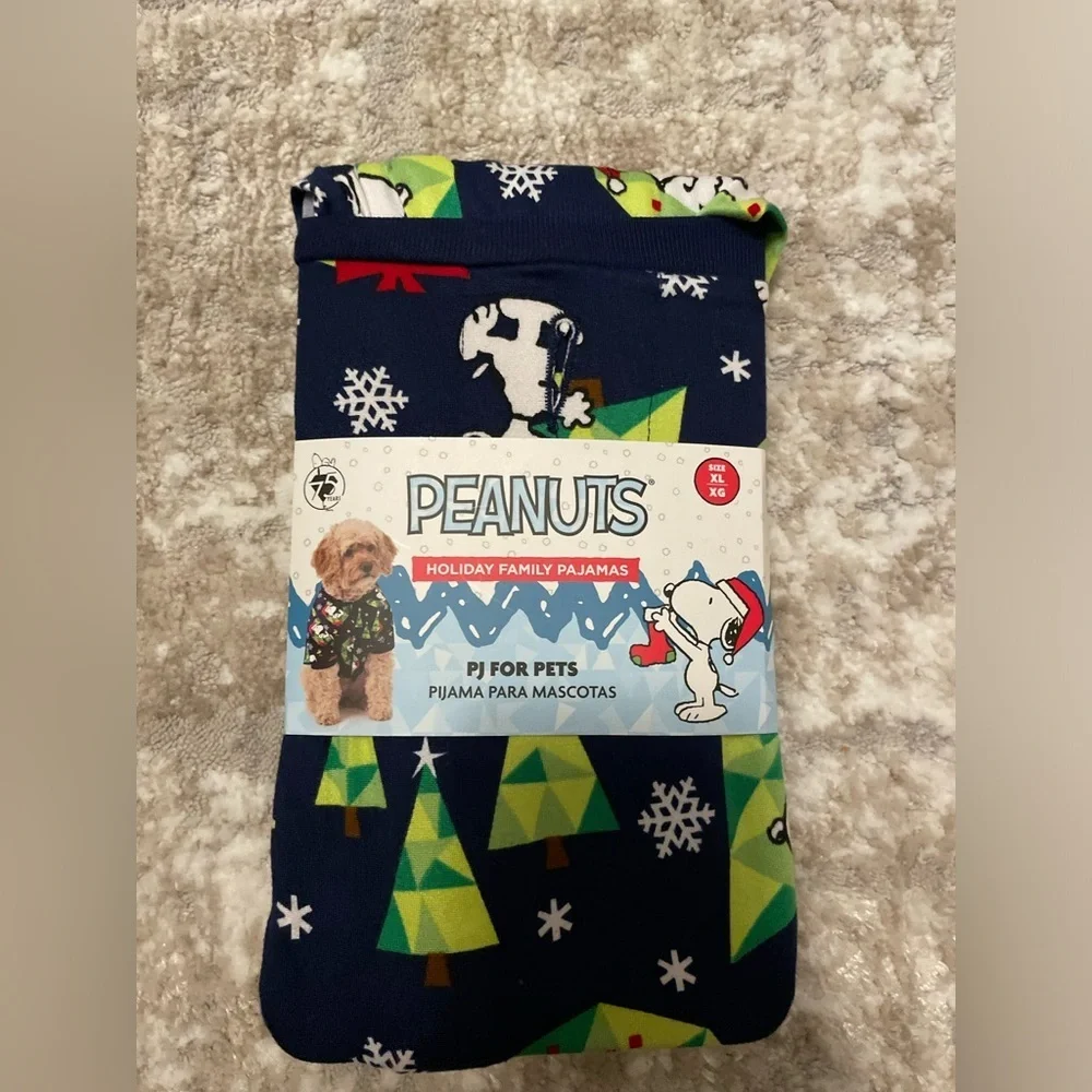 Peanuts Snoopy Festive Pet Pajamas - Red and Green size XL-NWT